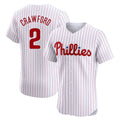 Rebec P.Phillies #2 Justin Crawford Player White Home Limited Elite Stitched Jerseys