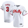 Rebec P.Phillies #3 Bryce Harper Player White Phillies & Eagles Vapor Premier Limited Stitched Jerseys