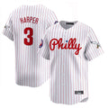 Rebec P.Phillies #3 Bryce Harper Player White Pinstripe Phillies & Eagles Vapor Premier Limited Stitched Jerseys