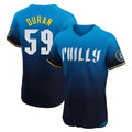 Rebec P.Phillies #59 Jhoan Duran Player Blue City Connect Home Limited Elite Stitched Jerseys