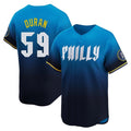 Rebec P.Phillies #59 Jhoan Duran Player Blue City Connect Home Limited Stitched Jerseys