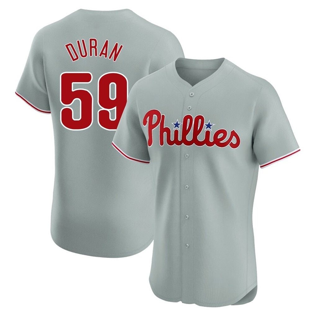 Rebec P.Phillies #59 Jhoan Duran Player Gray Home Limited Elite Stitched Jerseys