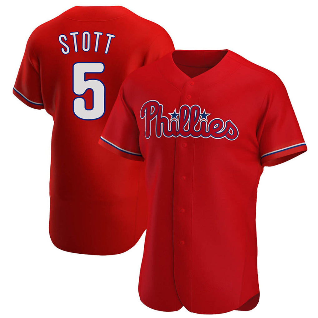 Rebec P.Phillies #5 Bryson Stott Player Red Home Limited Elite Stitched Jerseys