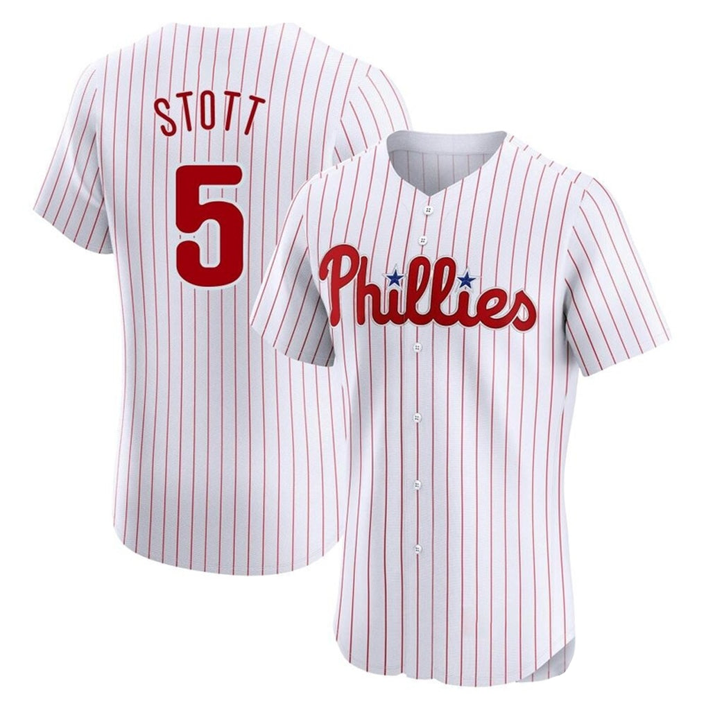 Rebec P.Phillies #5 Bryson Stott Player White Home Limited Elite Stitched Jerseys