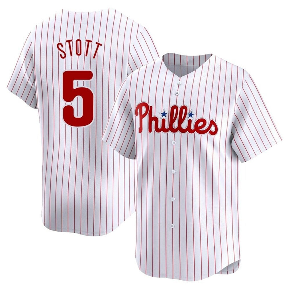 Rebec P.Phillies #5 Bryson Stott Player White Home Limited Stitched Jerseys