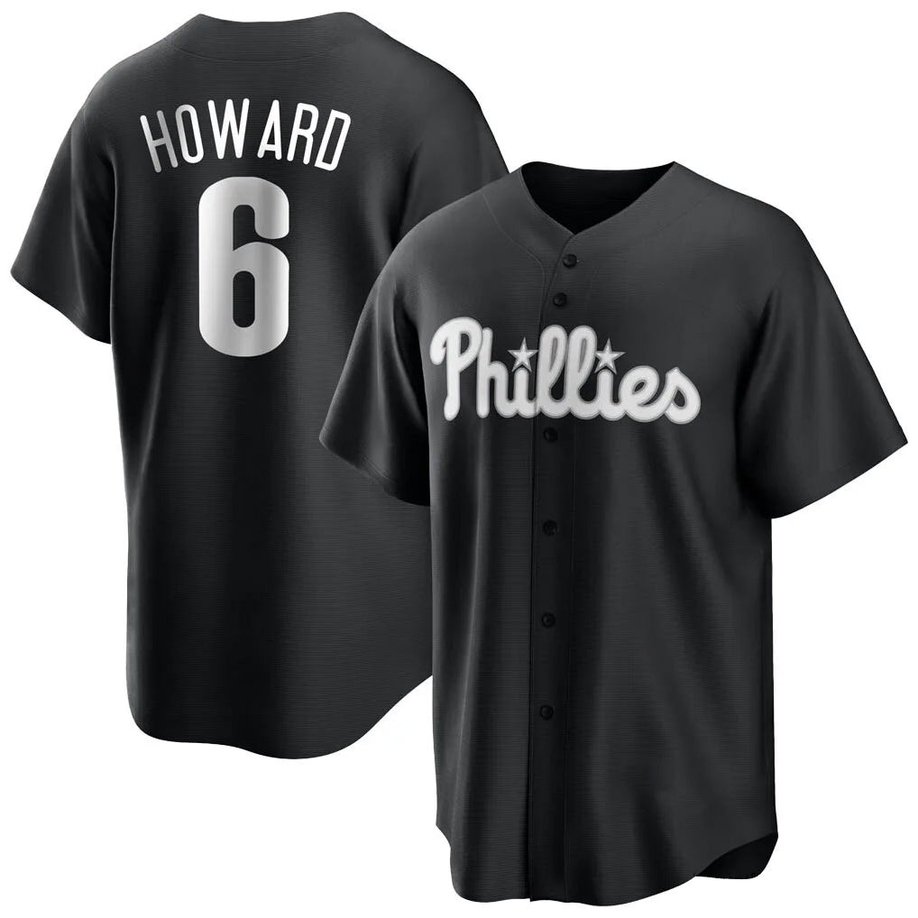 Rebec P.Phillies #6 Ryan Howard Player Black Alt Fashion Home Game Stitched Jerseys