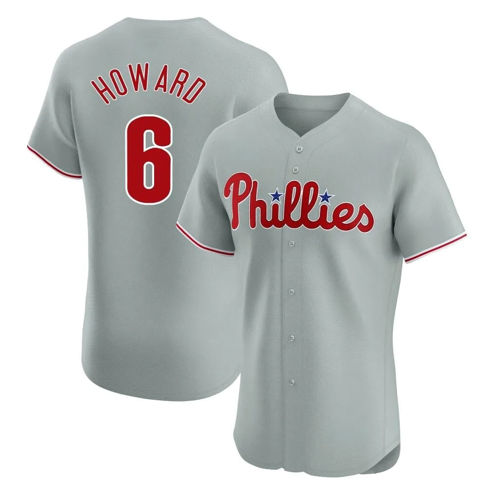 Rebec P.Phillies #6 Ryan Howard Player Gray Home Limited Elite Stitched Jerseys