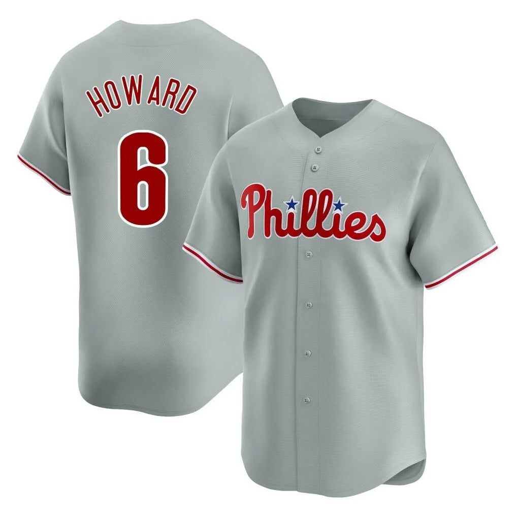 Rebec P.Phillies #6 Ryan Howard Player Gray Home Limited Stitched Jerseys