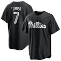 Rebec P.Phillies #7 Trea Turner Player Black Alt Fashion Home Game Stitched Jerseys