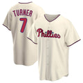 Rebec P.Phillies #7 Trea Turner Player Cream Home Game Stitched Jerseys