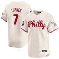 Rebec P.Phillies #7 Trea Turner Player Cream Phillies & Eagles Vapor Premier Limited Stitched Jerseys