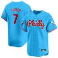 Rebec P.Phillies #7 Trea Turner Player Light Blue Phillies & Eagles Vapor Premier Limited Stitched Jerseys