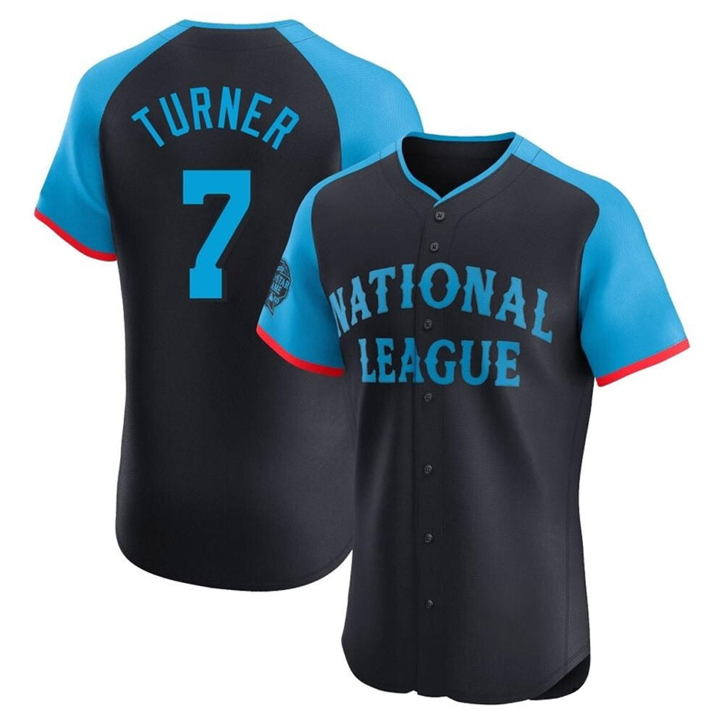 Rebec P.Phillies #7 Trea Turner Player Navy National League All-Star Limited Elite Stitched Jerseys