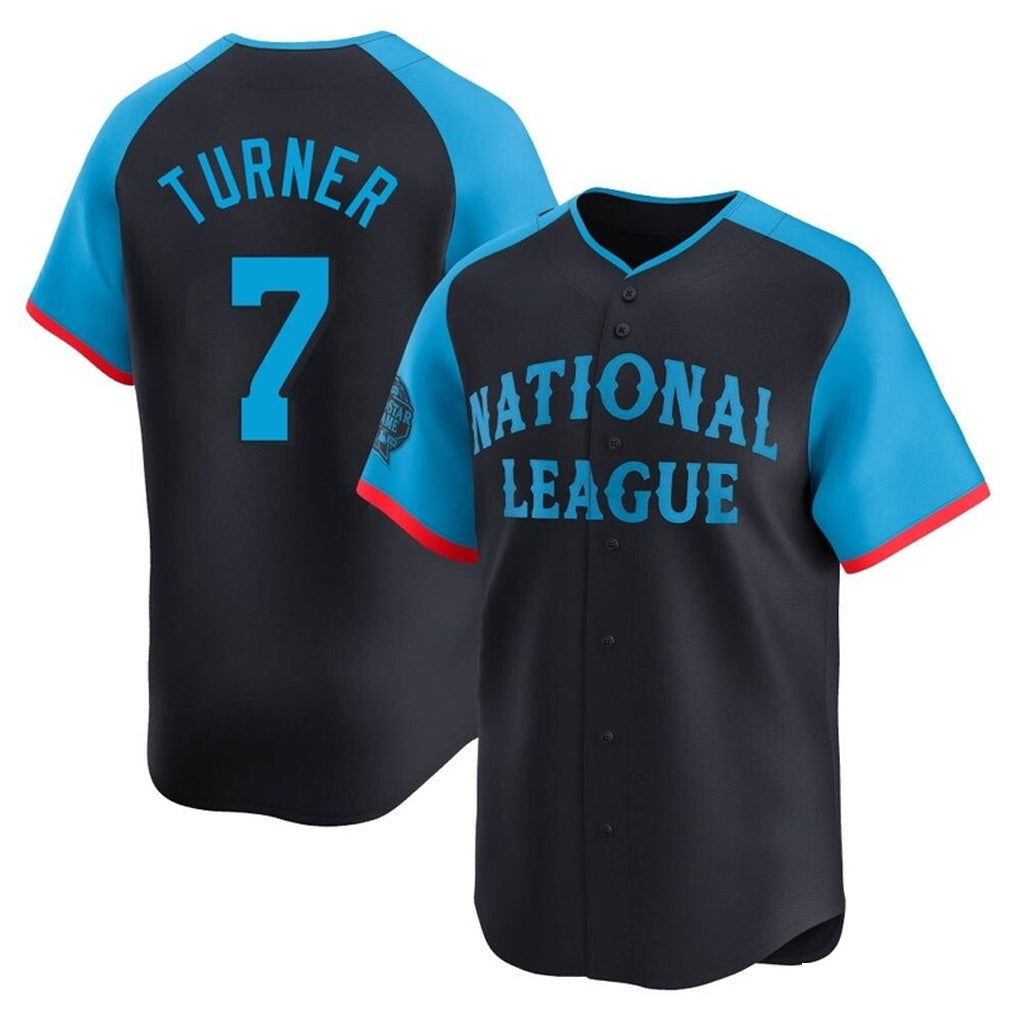 Rebec P.Phillies #7 Trea Turner Player Navy National League All-Star Limited Game Stitched Jerseys