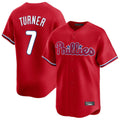 Rebec P.Phillies #7 Trea Turner Player Red Home Limited Stitched Jerseys