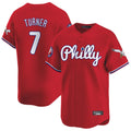 Rebec P.Phillies #7 Trea Turner Player Red Phillies & Eagles Vapor Premier Limited Stitched Jerseys