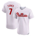 Rebec P.Phillies #7 Trea Turner Player White Pinstripe Phillies & Eagles Vapor Premier Limited Elite Stitched Jerseys