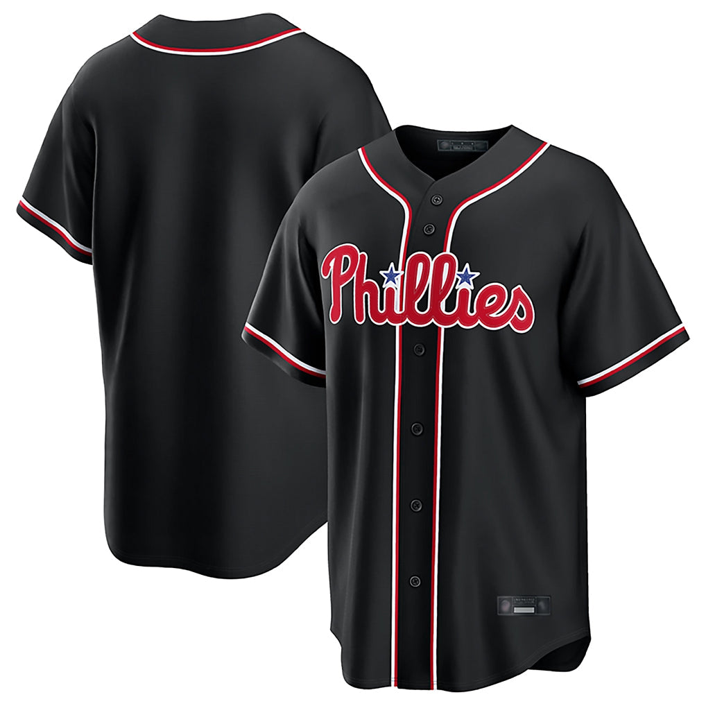 Rebec P.Phillies Blank Player Black Fashion Out Home Game Stitched Jerseys