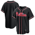 Rebec P.Phillies Blank Player Black Fashion Out Home Game Stitched Jerseys