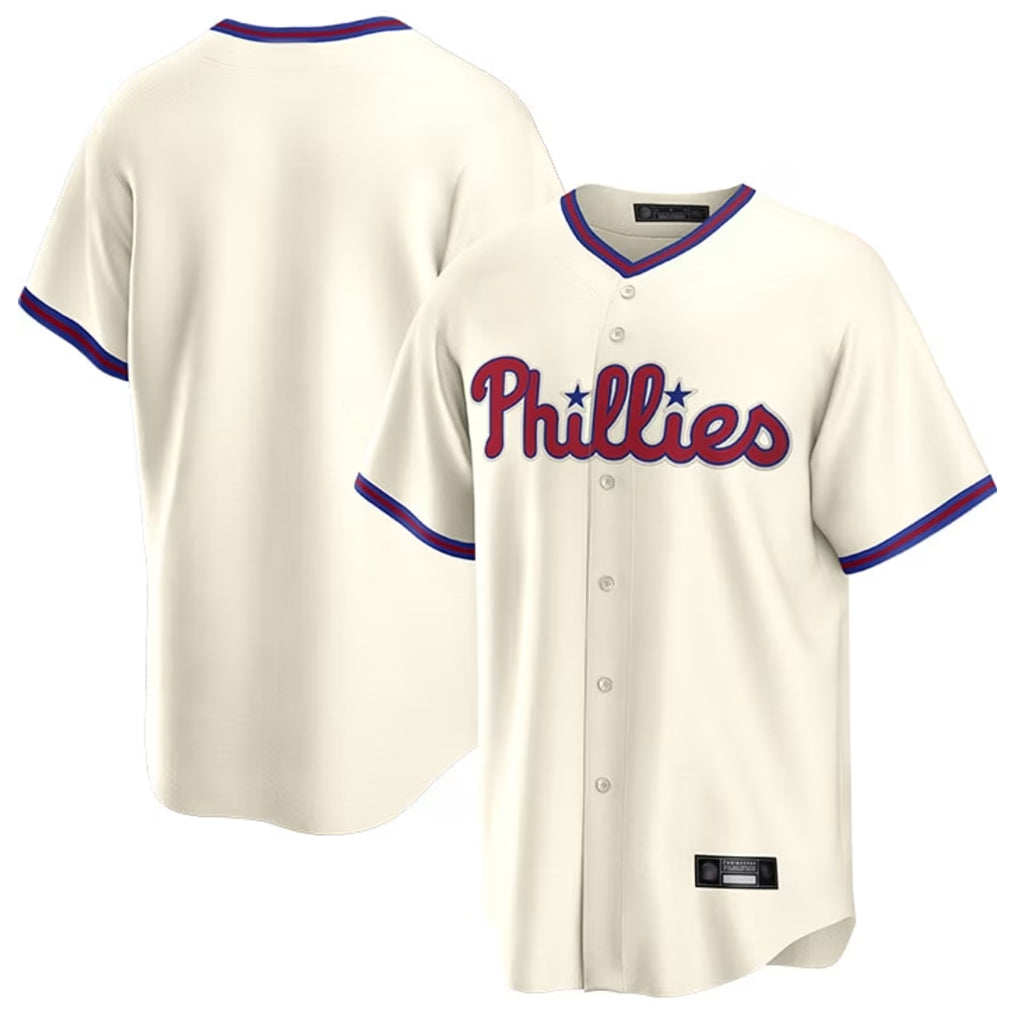 Rebec P.Phillies Blank Player Cream Home Game Stitched Jerseys