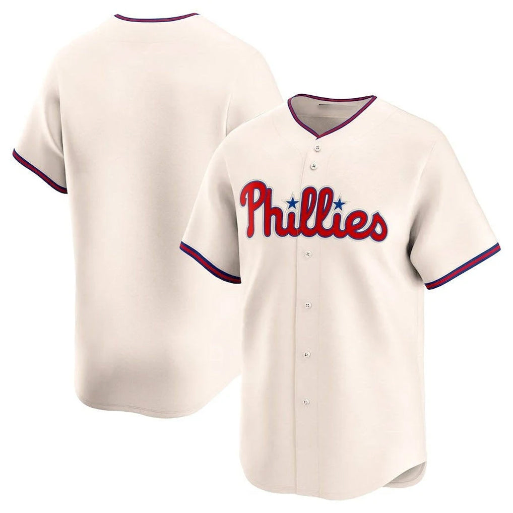 Rebec P.Phillies Blank Player Cream Home Limited Stitched Jerseys