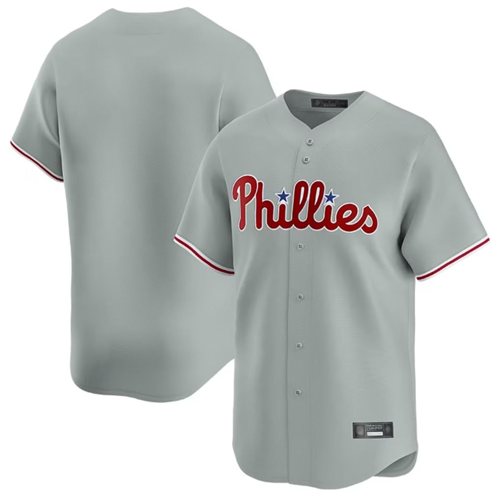 Rebec P.Phillies Blank Player Gray Home Limited Stitched Jerseys