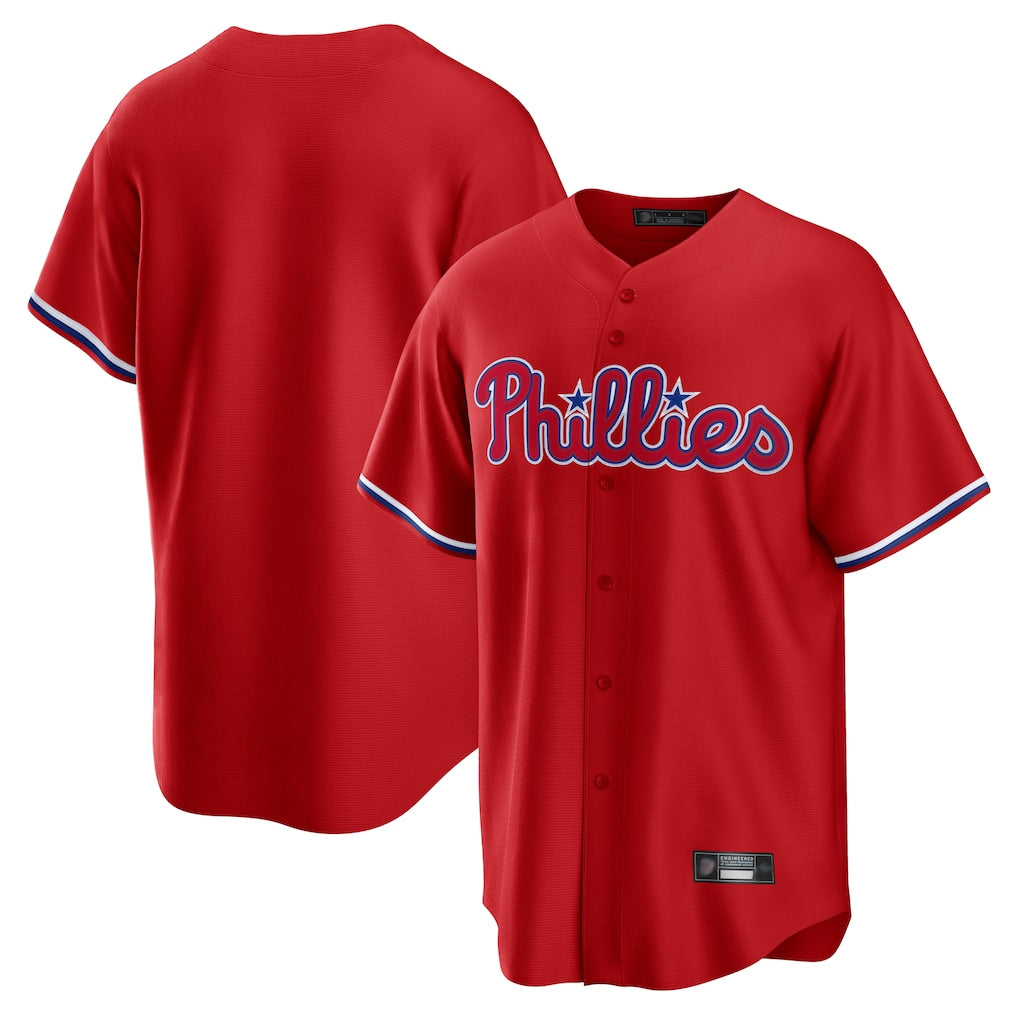 Rebec P.Phillies Blank Player Red Home Game Stitched Jerseys