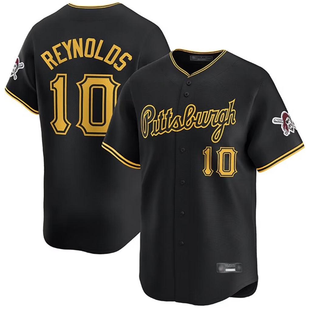 Rebec P.Pirates #10 Bryan Reynolds Player Black Alt Home Limited Stitched Jerseys