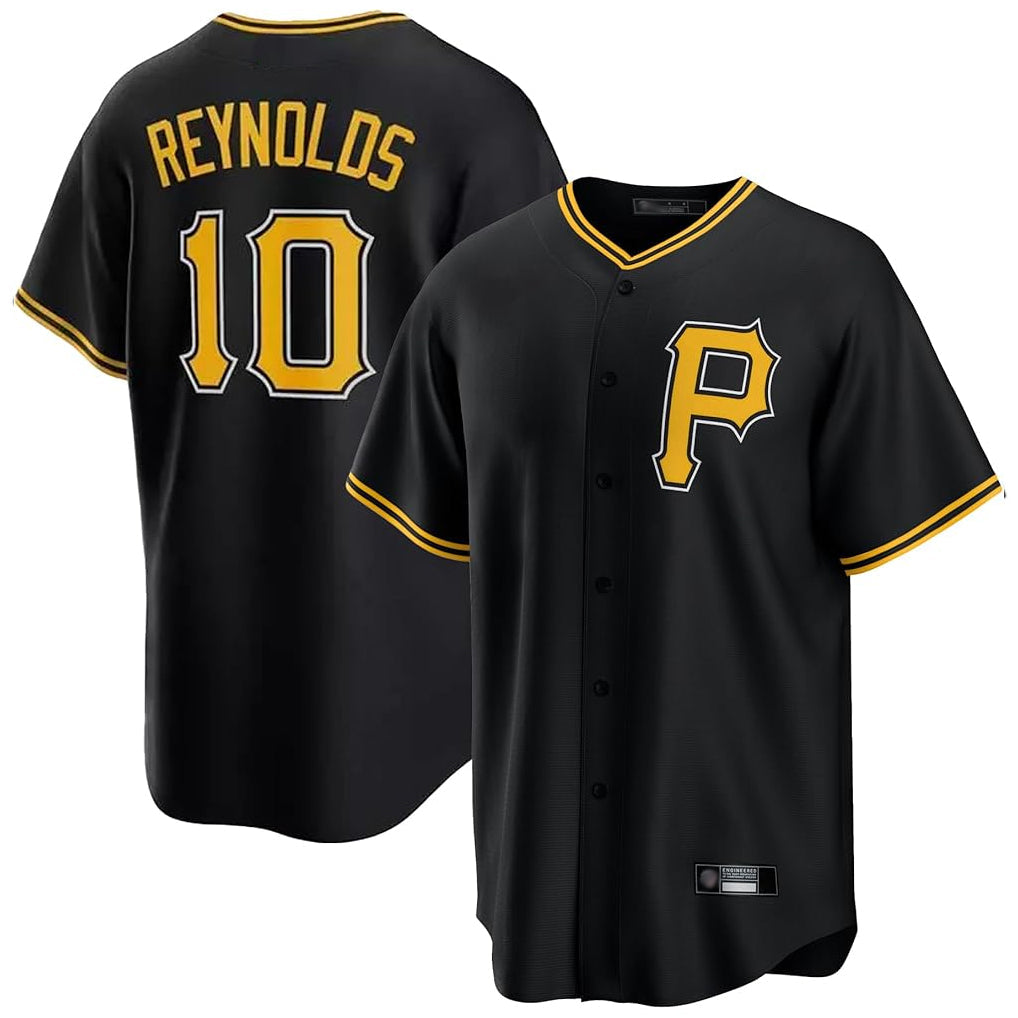 Rebec P.Pirates #10 Bryan Reynolds Player Black Alternate 2025 Home Game Stitched Jerseys
