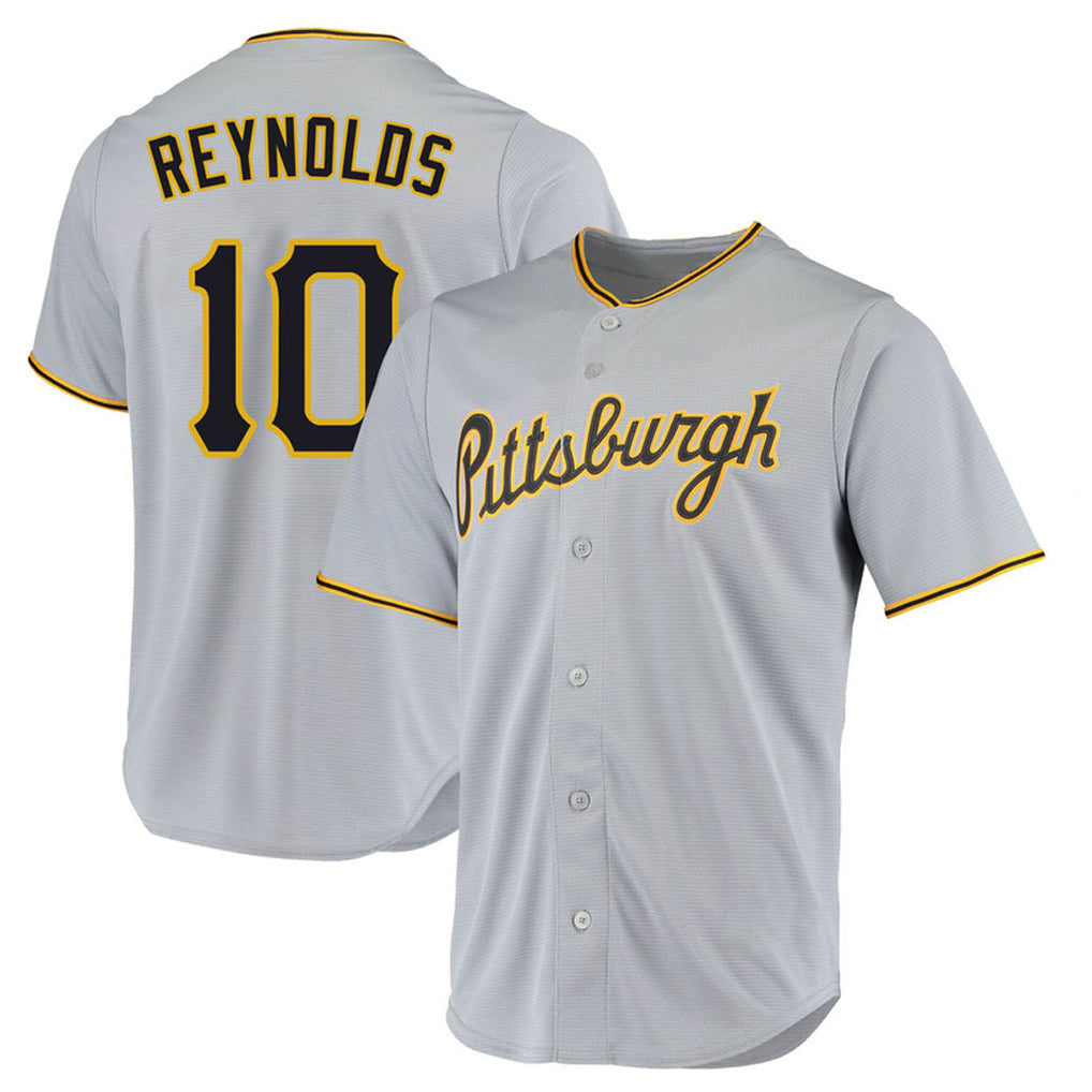 Rebec P.Pirates #10 Bryan Reynolds Player Gray Road Home Game Stitched Jerseys