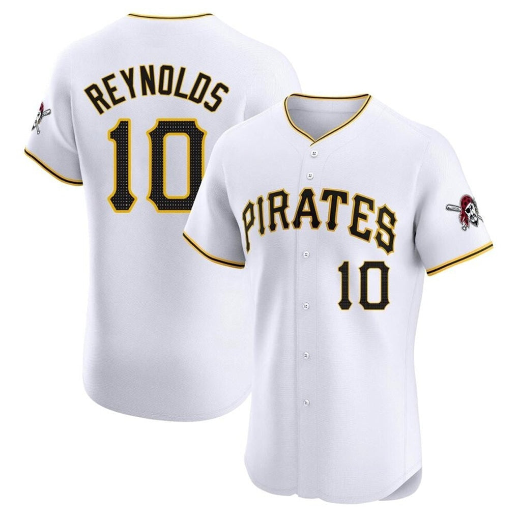 Rebec P.Pirates #10 Bryan Reynolds Player White Home Limited Elite Stitched Jerseys