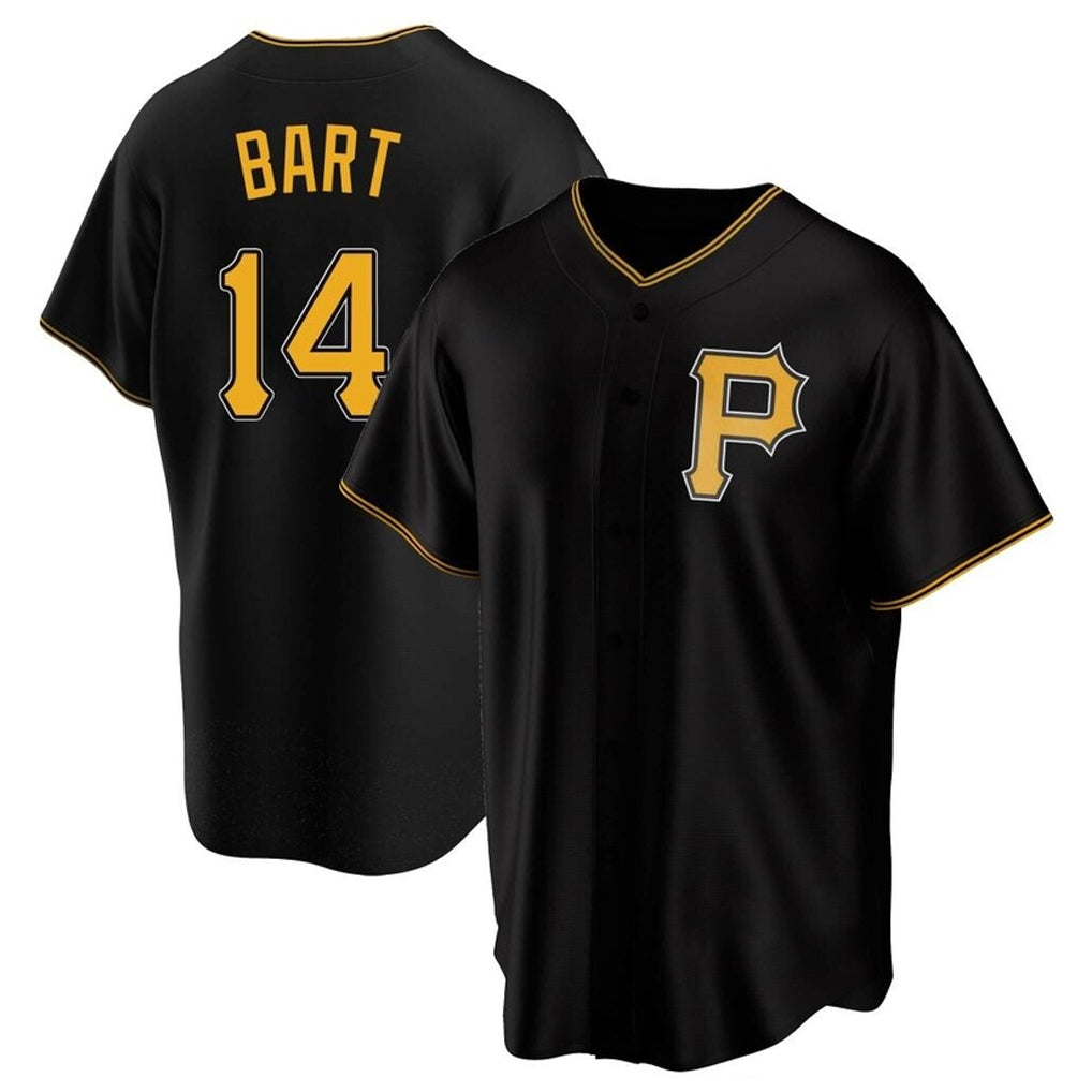 Rebec P.Pirates #14 Joey Bart Player Black Alternate 2025 Home Game T-shirt Stitched Jerseys