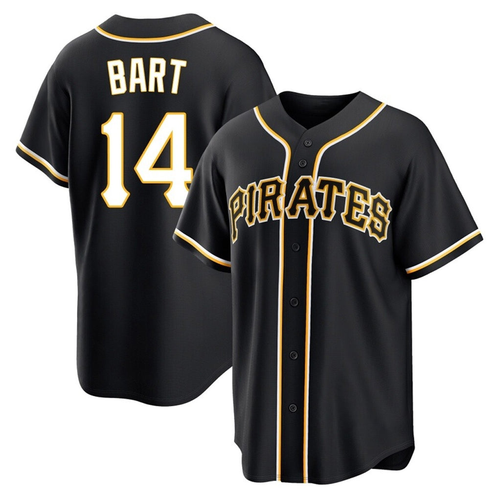 Rebec P.Pirates #14 Joey Bart Player Black Fashion Out Home Game Stitched Jerseys