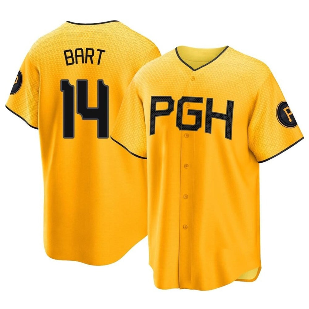 Rebec P.Pirates #14 Joey Bart Player Gold City Connect Home Game Stitched Jerseys