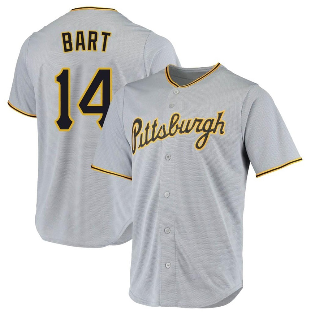 Rebec P.Pirates #14 Joey Bart Player Gray Road Home Game Stitched Jerseys