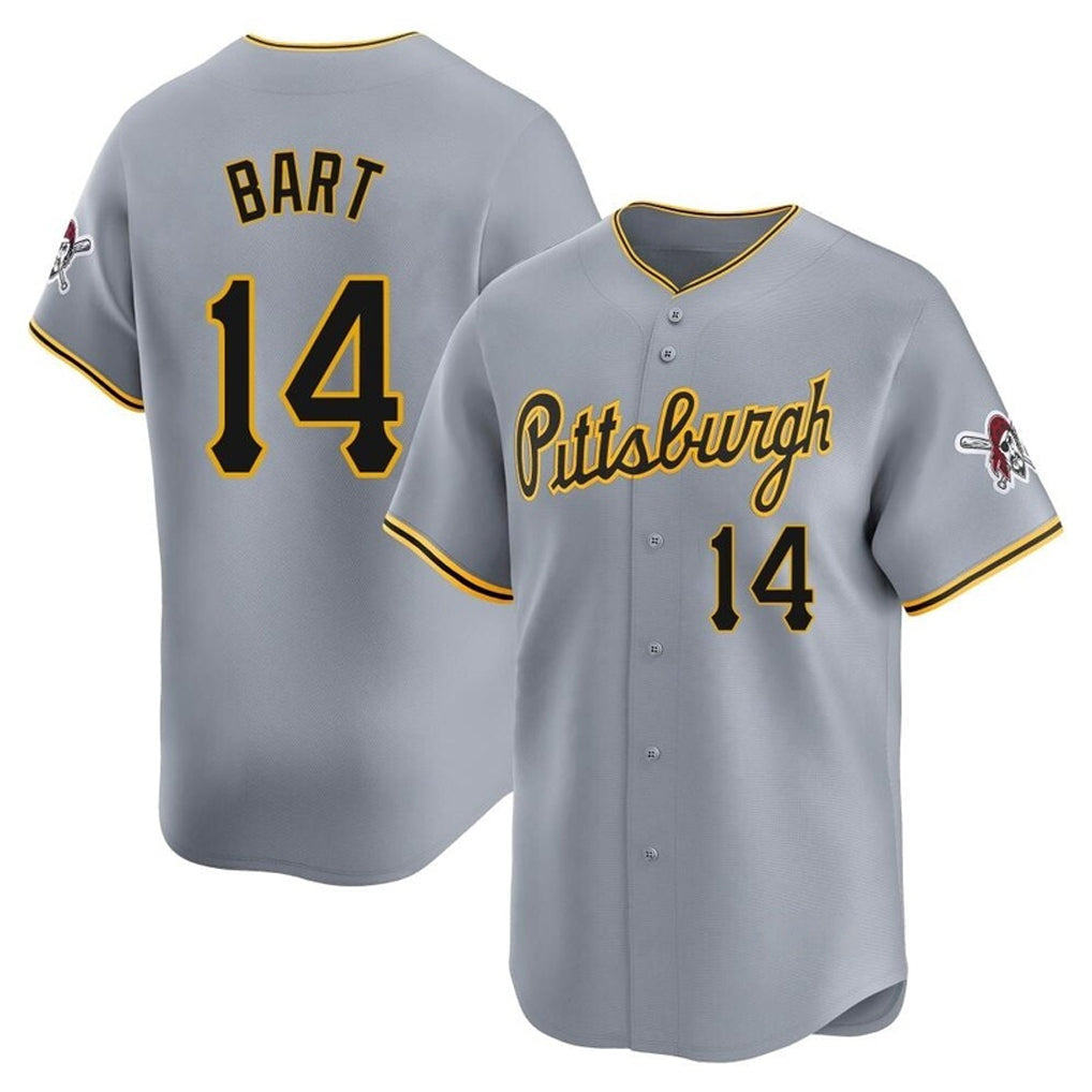 Rebec P.Pirates #14 Joey Bart Player Gray Road Home Limited Stitched Jerseys