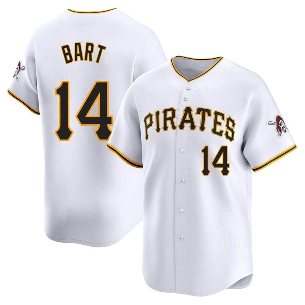 Rebec P.Pirates #14 Joey Bart Player White Home Limited Stitched Jerseys
