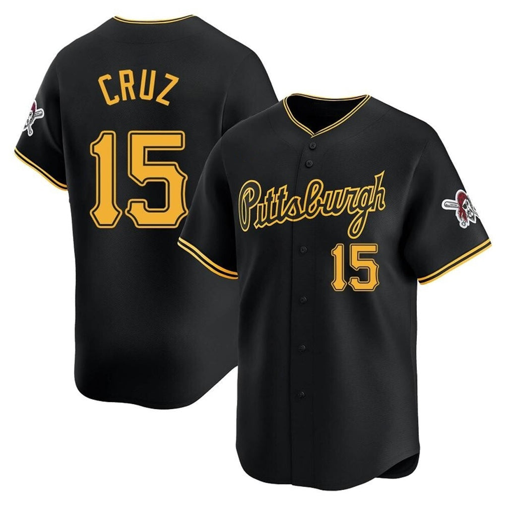 Rebec P.Pirates #15 Oneil Cruz Player Black Home Limited Stitched Jerseys