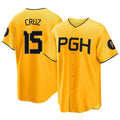 Rebec P.Pirates #15 Oneil Cruz Player Gold City Connect Home Game Stitched Jerseys