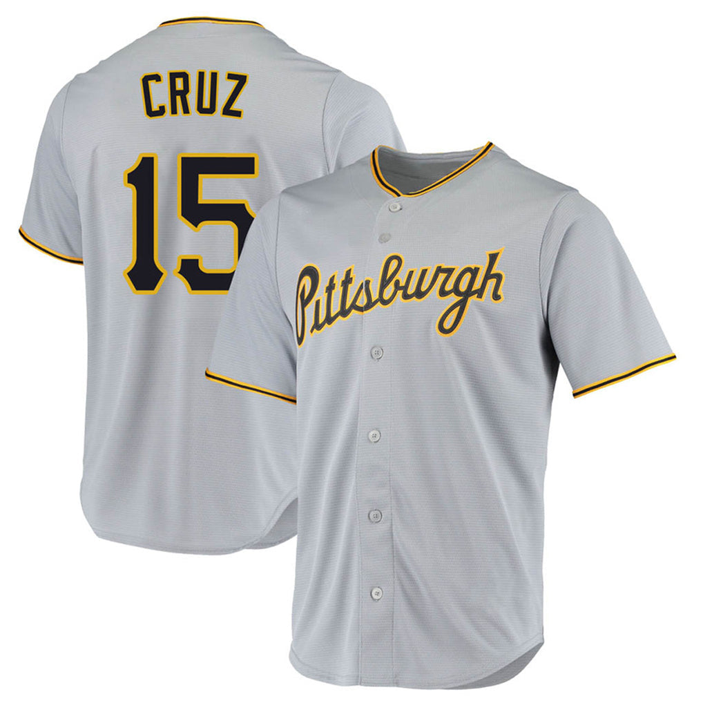 Rebec P.Pirates #15 Oneil Cruz Player Gray Road Home Game Stitched Jerseys