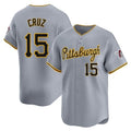 Rebec P.Pirates #15 Oneil Cruz Player Gray Road Home Limited Stitched Jerseys