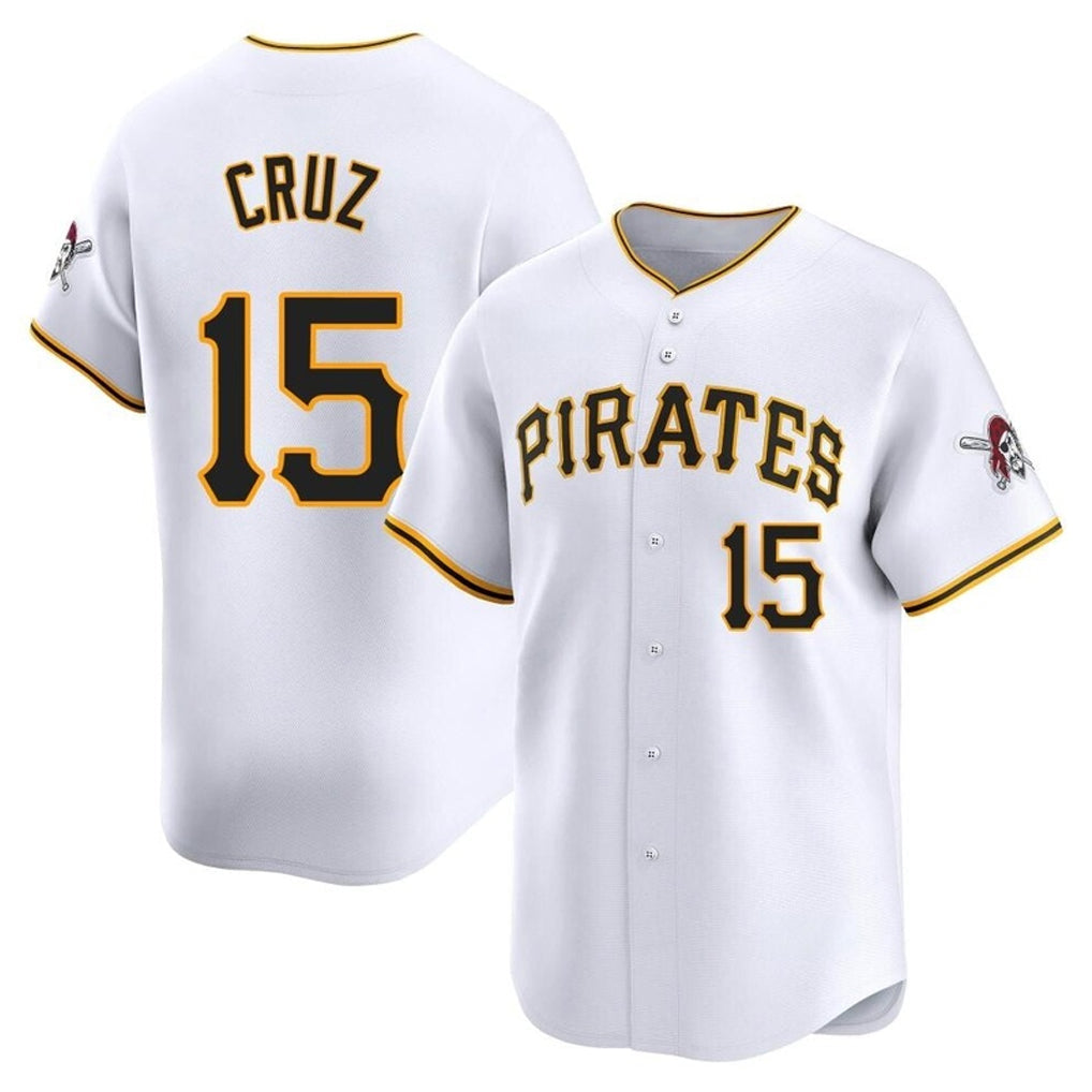 Rebec P.Pirates #15 Oneil Cruz Player White Home Limited Stitched Jerseys
