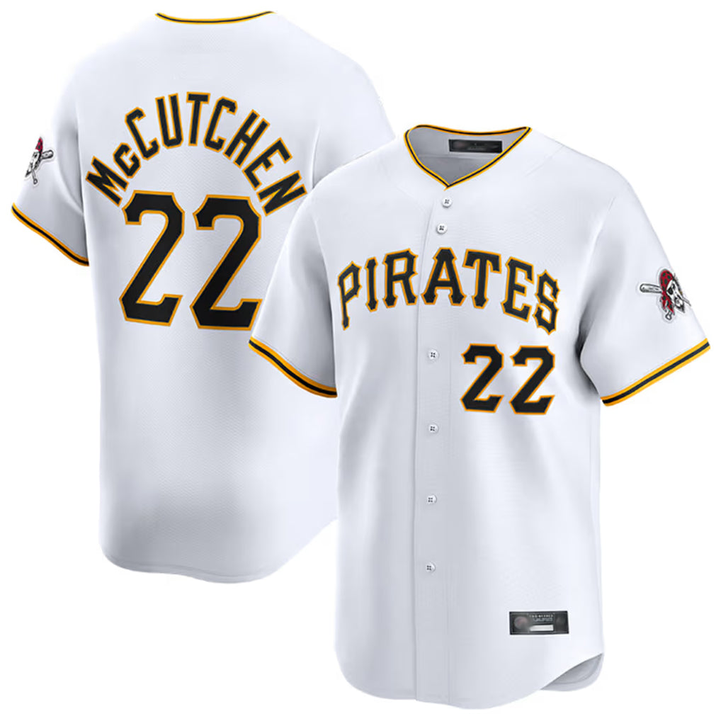 Rebec P.Pirates #22 Andrew McCutchen Player White Home Limited Stitched Jerseys