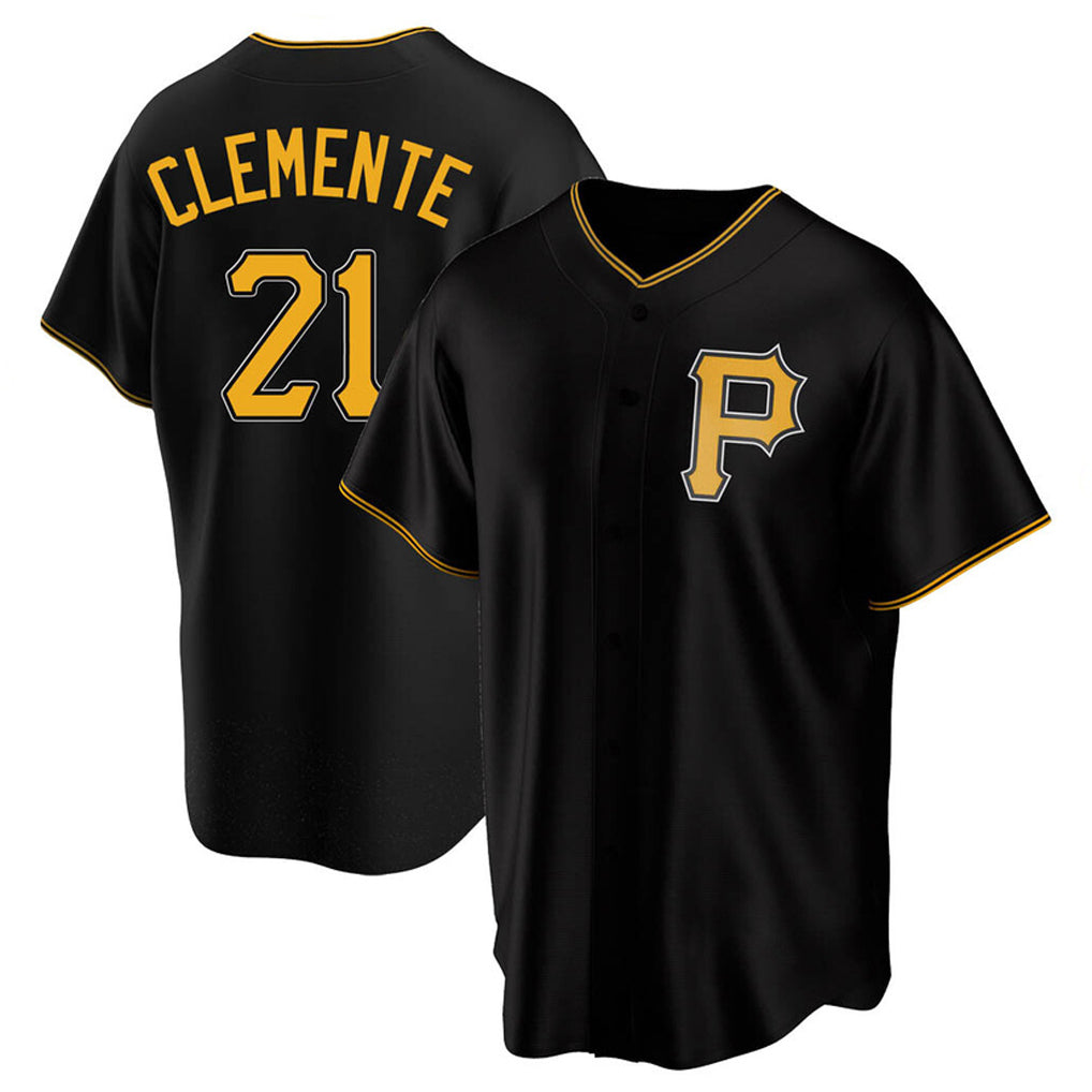 Rebec P.Pirates #21 Roberto Clemente Player Black Alternate 2025 Home Game Stitched Jerseys