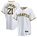 Rebec P.Pirates #21 Roberto Clemente Player White Home Game Stitched Jerseys