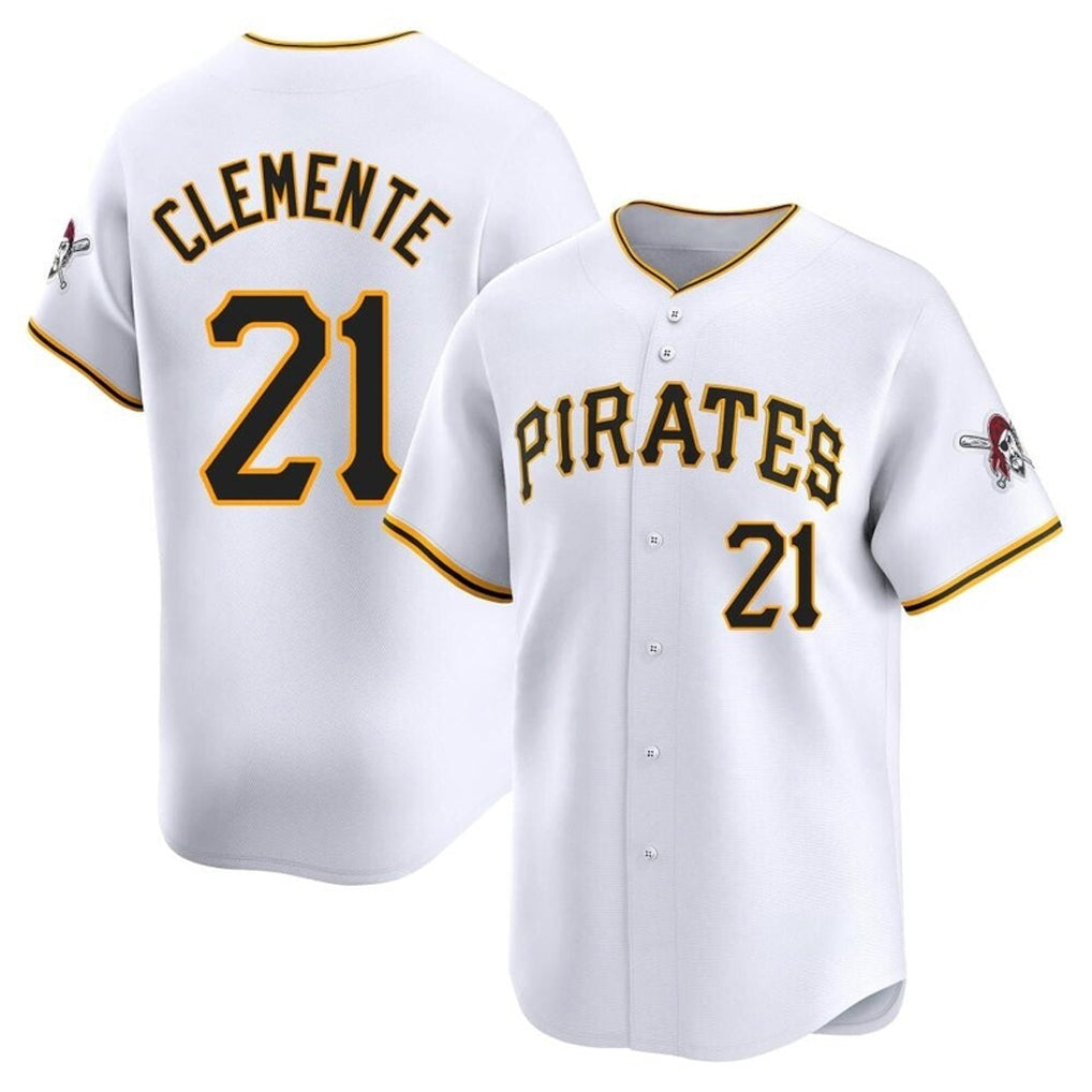 Rebec P.Pirates #21 Roberto Clemente Player White Home Limited Stitched Jerseys