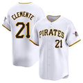 Rebec P.Pirates #21 Roberto Clemente Player White Home Limited Stitched Jerseys