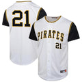 Rebec P.Pirates #21 Roberto Clemente Player White Throwback Cooperstown Collection Limited Stitched Jerseys