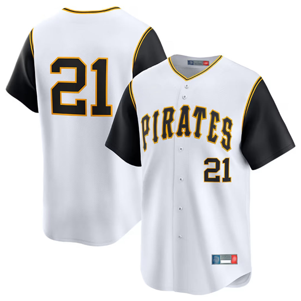 Rebec P.Pirates #21 Roberto Clemente Player White Throwback Cooperstown Limited Stitched Jerseys