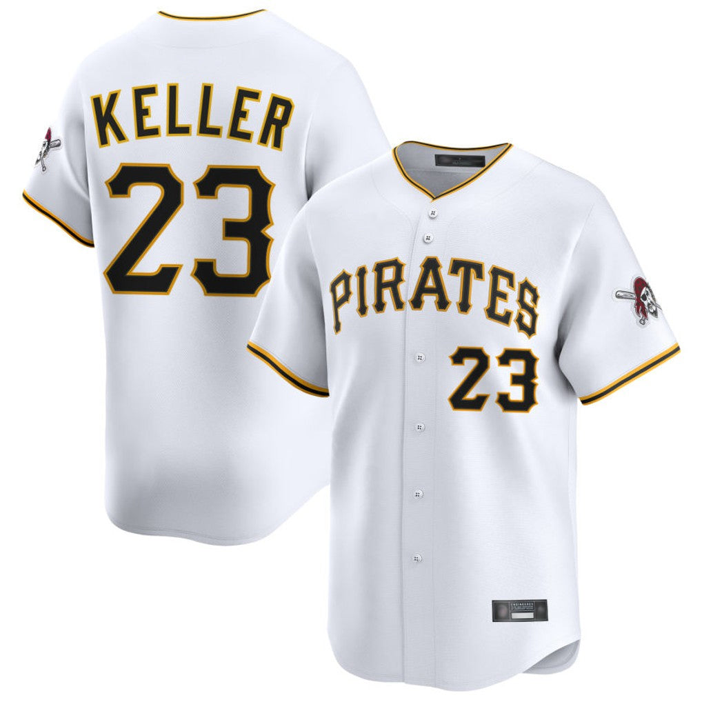 Rebec P.Pirates #23 Mitch Keller Player White Home Limited Stitched Jerseys